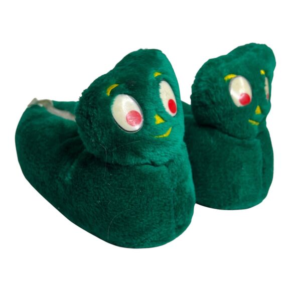 Vintage 1984 Gumby Cartoon Novelty Slippers Prema Toy House Adult Large 9/10 - Picture 1 of 10